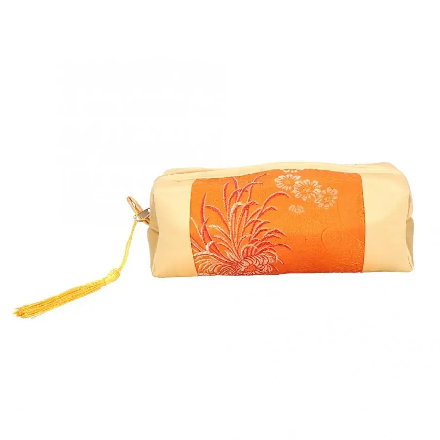 Women Fashion Handcraft Rectangle Embroidery Jewelry Storage Bag Coin Purse Organizer Chinese Style Jewelry Holder Case Bag Gift