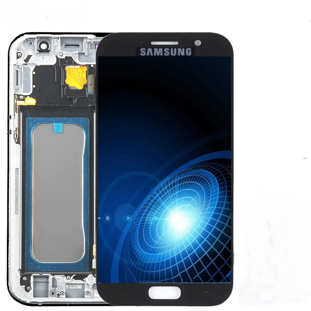 5,2 дюймов Супер AMOLED с рамкой ЖК-для Samsung Galaxy A5 A520 A520F SM-A520F дисплей+ кодирующий преобразователь сенсорного экрана в сборе