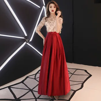 

2020 Rushed Vestidos De Madrinas De Bodas Dress Evening Women's 2020 New Spring Party Standing Collar Birthday Long Look Thin
