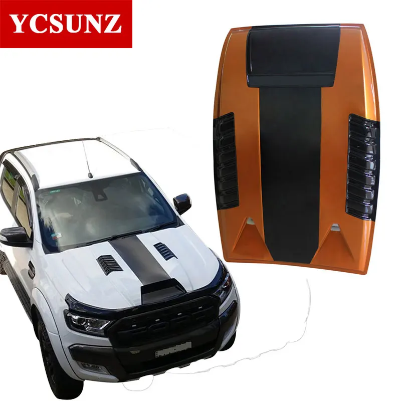 ABS оранжевый черный капот совок для Ford Ranger 2012 2013 2014 T6|hood hood|hood bonnethood scoop |