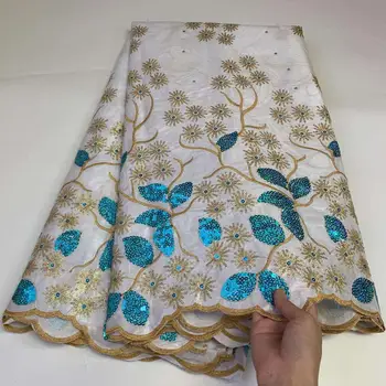 

CS African bazin riche fabric With sequins african lace fabric wedding embroidery swiss lace fabric for dress cotton bazin