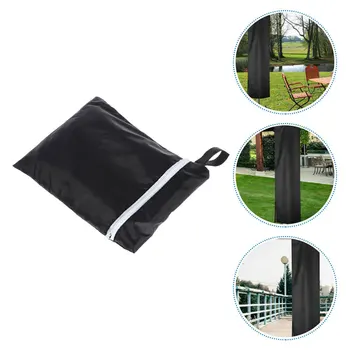 

1pc Polyester Umbrella Protective Cover Waterproof Outdoor Umbrella Cover(Black)