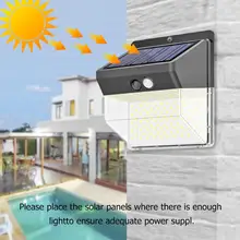 Уличный водонепроницаемый 152/262LED солнечный датчик движения, садовый настенный светильник, 3 режима, уличный светильник с Индукционным датчиком