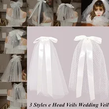 2022 New Fashion 3 Style Head Veils Wedding Veil Bride Headwear White Beautiful Bridal Veil Wedding Accessories Women Party Gift