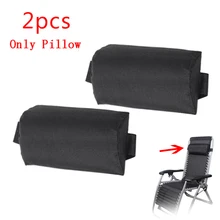 

2pcs Head Cushion Pillow Adjustable For Beach Outdoor Folding Recliner Chairs Removable Black Garden Sun Lounger Pillows
