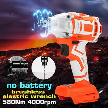 

580Nm 4000rpm Electric Wrench Replacement Brushless Impact Wrench Cordless 1/2 Socket Power Tool Without Battery Accessories