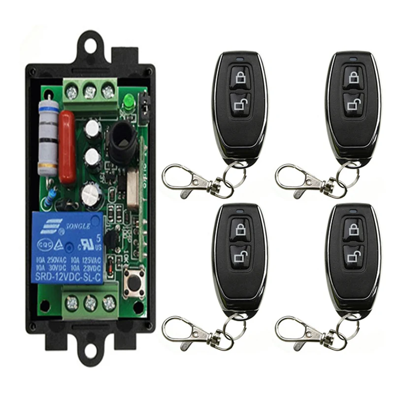 

AC 220 V 1CH 1CH Radio Controller RF Wireless Relay Remote Control Switch 315 MHZ 433 MHZ Transmitter+ Receiver