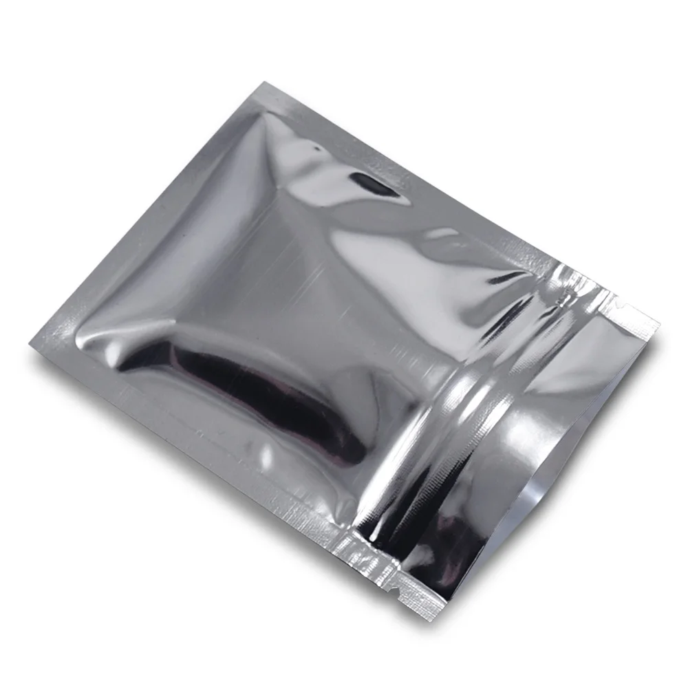 

50pcs 7.5x10cm Silver Top Zip Lock Pouch Resealable Zipper Clip Style Food Vacuum Packing Bags Mylar Foil Sugar Candy Bag