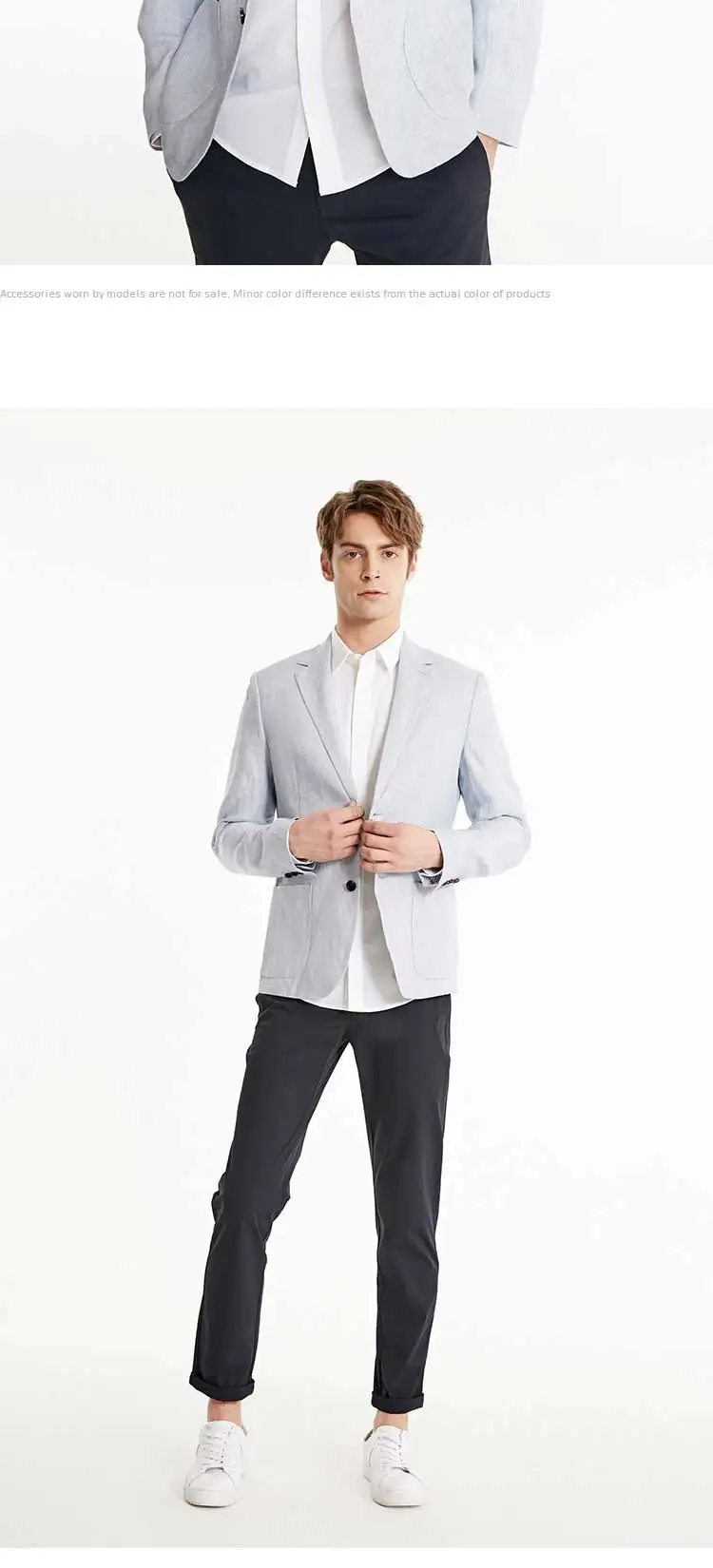 JackJones Мужской приталенный льняной бизнес-Повседневный блейзер мужская одежда 219108517