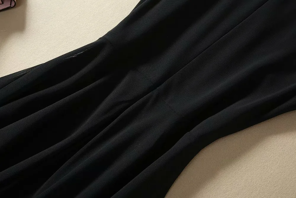 Высокое качество сезон: весна–лето платье Vestidos взлетно-посадочной полосы роскошное платье без рукавов с блестками нежное детское Платье черного цвета Для женщин трапециевидной формы Макси Платья для вечеринок