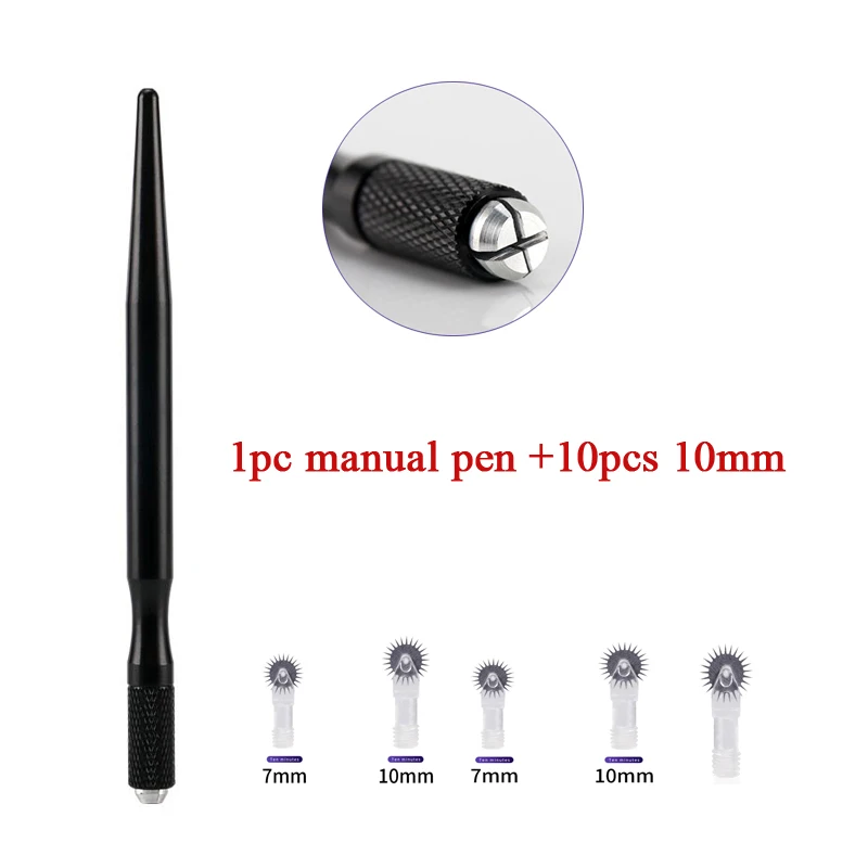 Профессиональная ручка для татуировок микроблейдинг с 10 иглами Перманентный