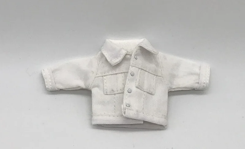[OB053] " Obusit11 одежда#4 цвета джинсовая куртка подходит для 4 дюймов OB11 1:12 Масштаб куклы наряды для розничной продажи - Цвет: white