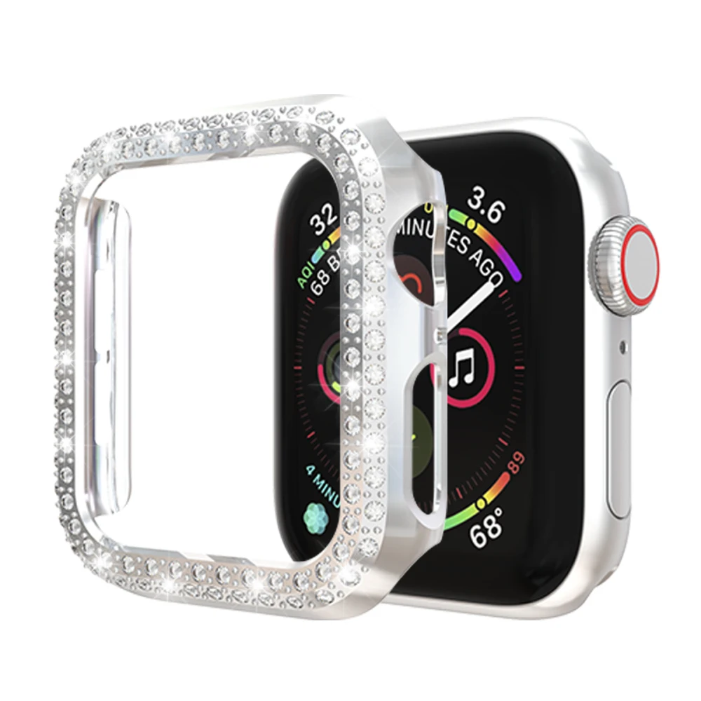 Бампер для Apple Watch Series 1 2 3 4 5 роскошный Алмазный ПК чехол тонкий чехол для iWatch 40 мм 44 мм 42 мм 38 мм защитная рамка 38 42 мм
