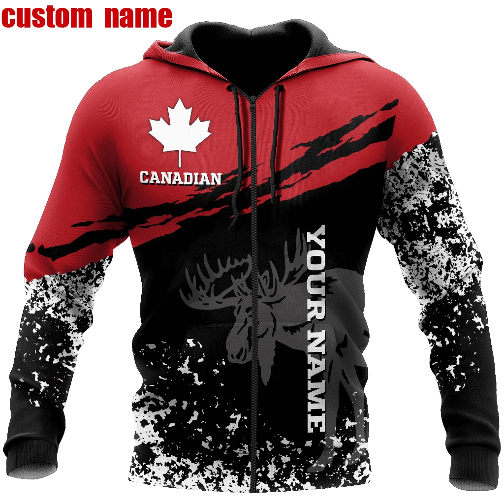 PLstar Cosmos 3Dprint Newest Canada Flag Custom Name Harajuku Streetwear Causal Pullover Unique Unisex Hoodies/Sweatshirt/Zip A2