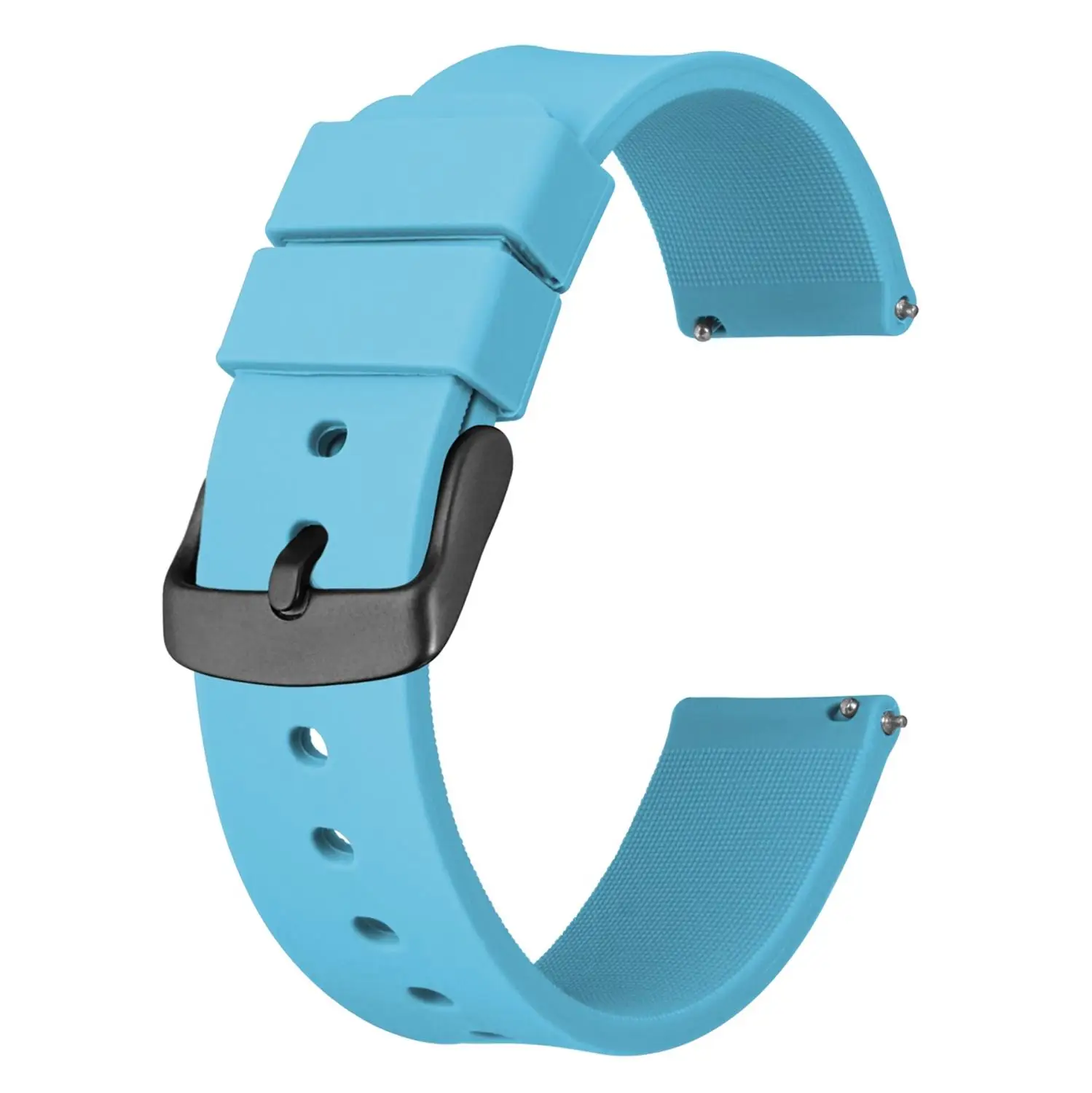 Sky Blue Anbeer резиновый ремешок для часов 14 мм, 18 мм, 20 мм, 22 мм, 24 мм, быстросъемный мужской т-браслет, мужской черный спортивный силиконовый ремешок - Цвет ремешка: Sky Blue