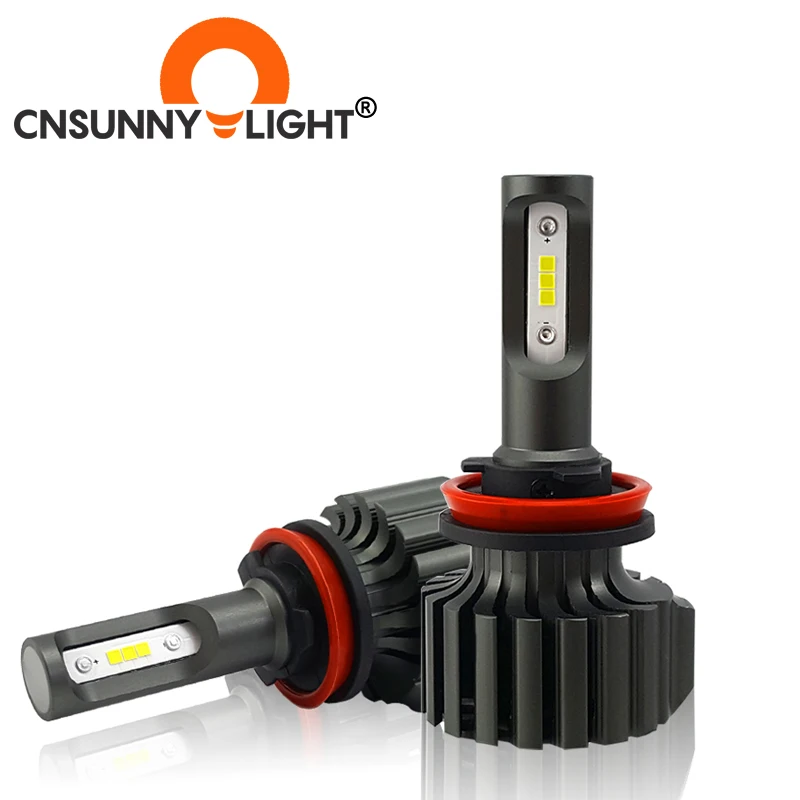 Slim CSP LED Car Headlight Bulbs H7 H11/H8 H1 9005 9006 H13 9004 H27 H3 42W 7000Lm 5500K Auto Headlamp Fog Light CNSUNNYLIGHT