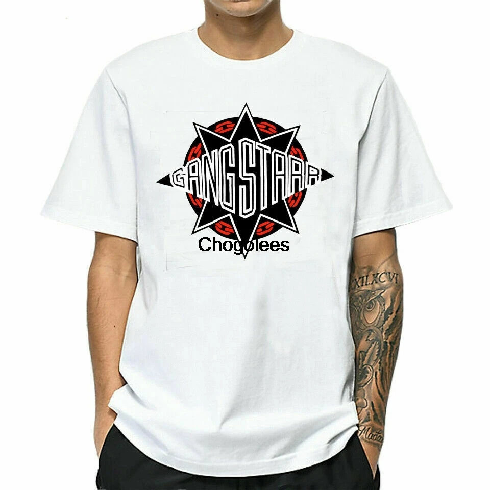 Белая футболка с логотипом Gangstarr эксклюзивная из 100 хлопка Забавный винтажный