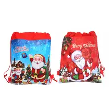 Рождественский день нетканый Санта Клаус шнурок Рождественский Подарок Сумка наплечные сумки подарок