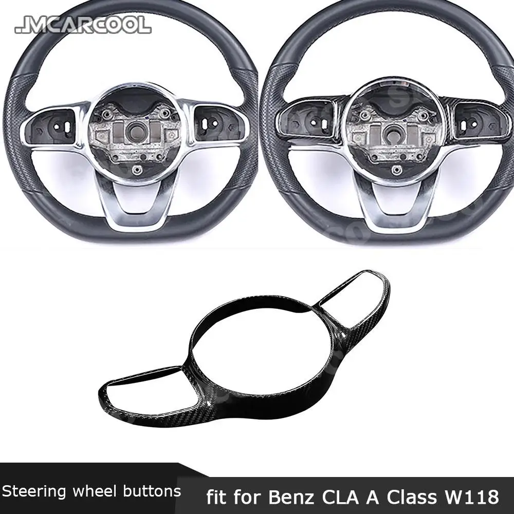 

Carbon Fiber Steer wheel button frame Central control side Sticker for Mercedes Benz CLA A Class W118 CLA200 260 A180 AMG 2020+