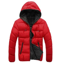 Зимняя мужская куртка, качественное теплое плотное пальто, Зимняя Красная черная парка, Мужская теплая верхняя одежда, модная мужская куртка с капюшоном Du5386