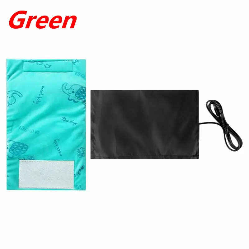 Green Изоляционная Крышка для детских бутылочек, USB Автомобильное зарядное устройство для подогрева, портативная универсальная сумка для молока с постоянной температурой - Цвет: Green