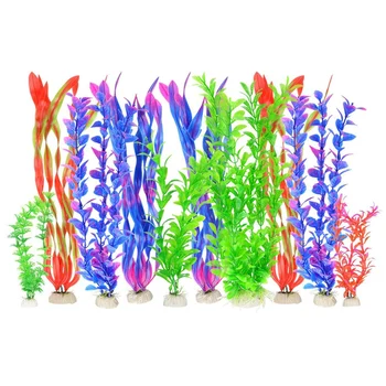 

Promotion! Artificial Aquatic Plants 10 Pcs Aquarium Landscape Plants Plastic Fish Tank Decorations Vivid Simulation Plant
