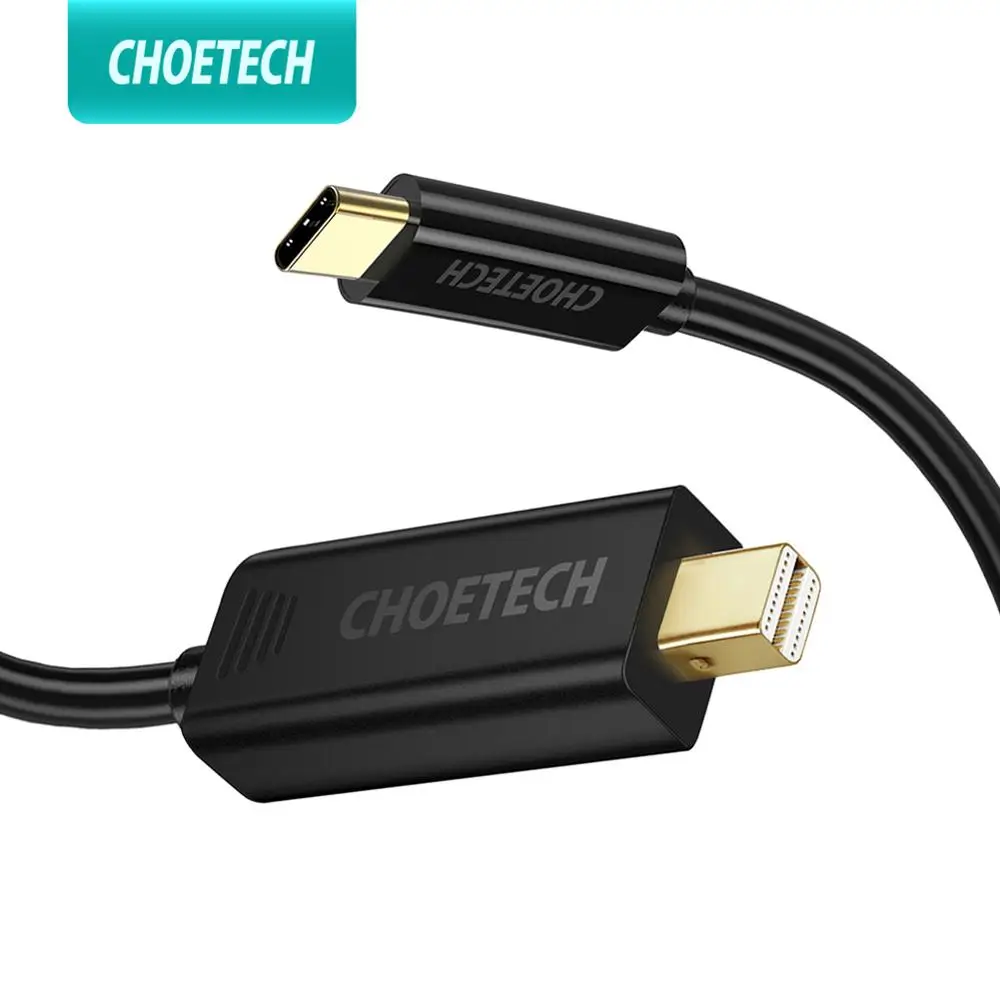 Кабель переходник CHOETECH с USB Type C на Mini DisplayPort DP 4K 60 Гц HDTV для Samsung S10 S9 S8 MacBook|Кабели VGA|