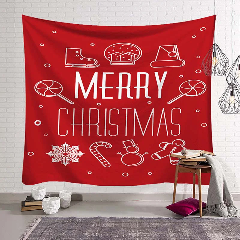 Style 6 Xmas Party Wall Tapestry 3D Christmas Tapestry Wall Hanging Tapestry Art Carpet Blanket Christmas Home Decoration Bedspread Mat - Цвет: Style 6