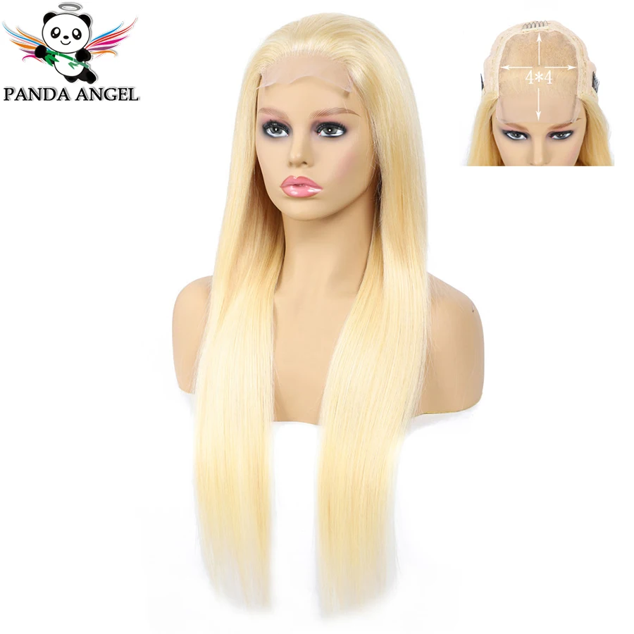 

Panda 4*4 Lace Closure 613 Wigs Indian Remy Hair 150% Density Straight Blonde 613 Lace Closure Human Hair Wigs For Black Women