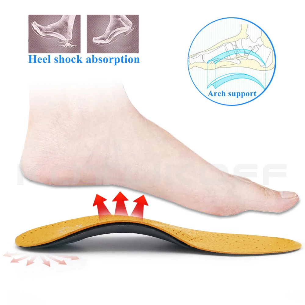 Кожаные ортопедические стельки для обуви с плоской подошвой, ортопедические стельки для обуви для мужчин и женщин