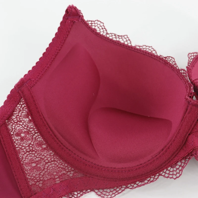 Beauwear сексуальный женский толстый бюстгальтер с подкладкой женское нижнее белье цветочный кружевной бюстгальтер супер пуш-ап Бралетт высокое качество плюс 85B-100C