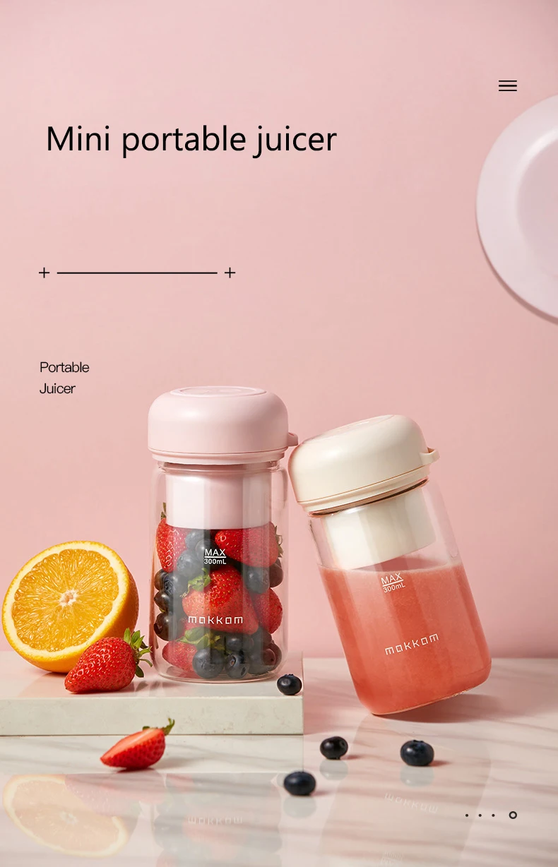 Portable Juicer USB Charging Juicer Cup Smoothie Blender Multifunction Fruit Mixing Extractors Machine Lemon Squeezer 300ML