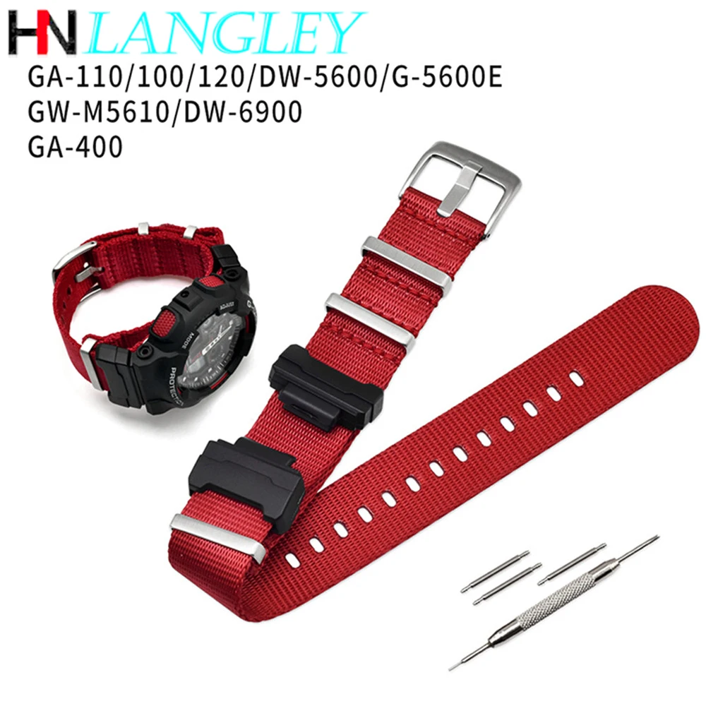 Нейлоновый сменный ремешок для наручных часов NATO Casio G Shock GA 110/100/120/150/200/400 GD