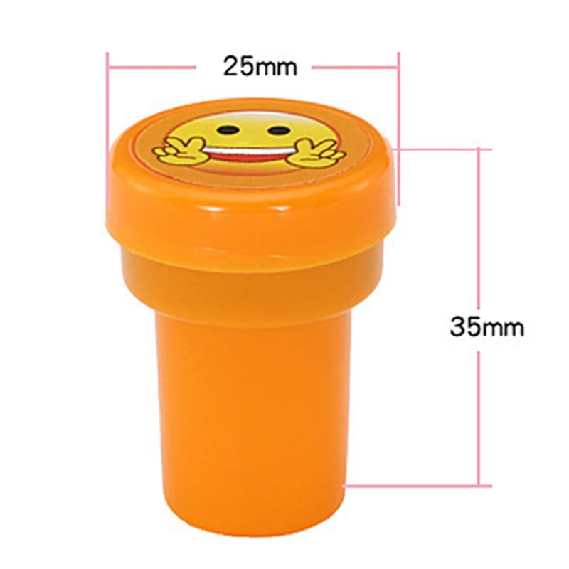 Round Multicolor Fun Cute Child DIY Scrapbook Kids Stamp Cartoon Rubber Stamps Scrapbooking Reward Toy 10 Pcs/set