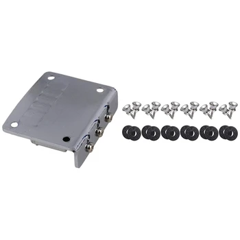 

5 set Silver Zinc Alloy Bridge Tailpiece for 3 String Cigar Box Electric Guitar & 6 Set Guitar Strap Blocks Button Kits
