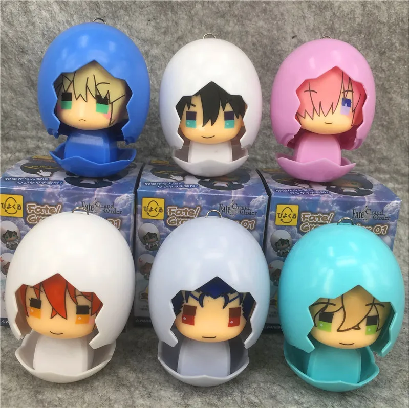 6 шт./1 лот Fate Stay Night Egg Saber 6 см экшн-Фигурки игрушки Коллекционная модель игрушки #1984