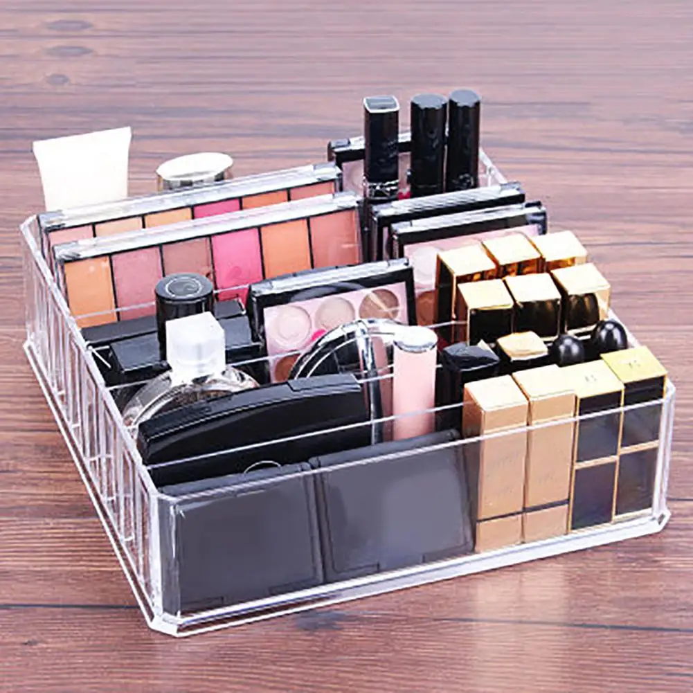 

Clear Acrylic Makeup Organizer Cosmetic Storage Box Powder Lipstick Holder