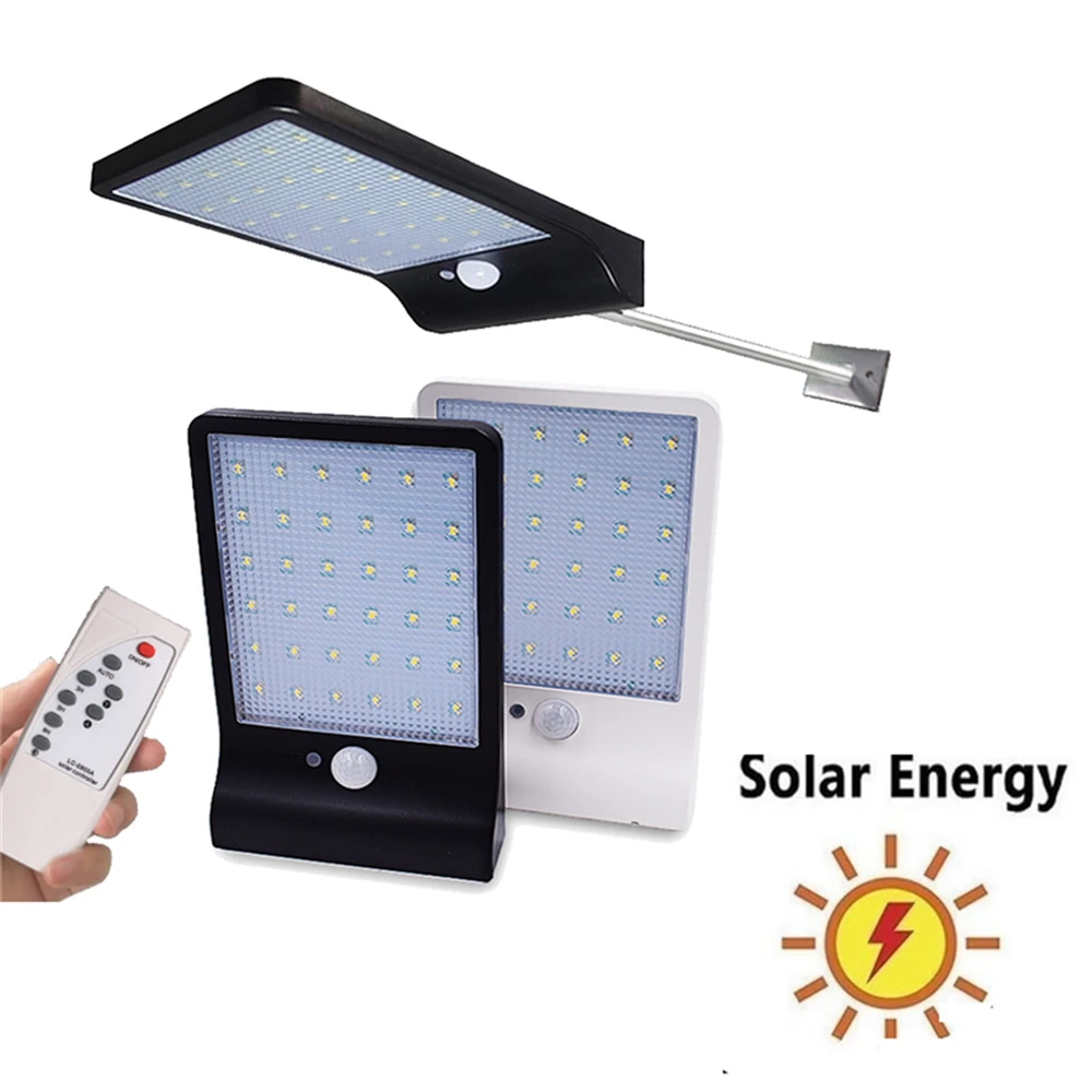 

48 LED Solar lamp Sensor solar Powered Panel LED Street Light Outdoor Garden Path Spot Wall Emergency Lamp luminaria remote cont