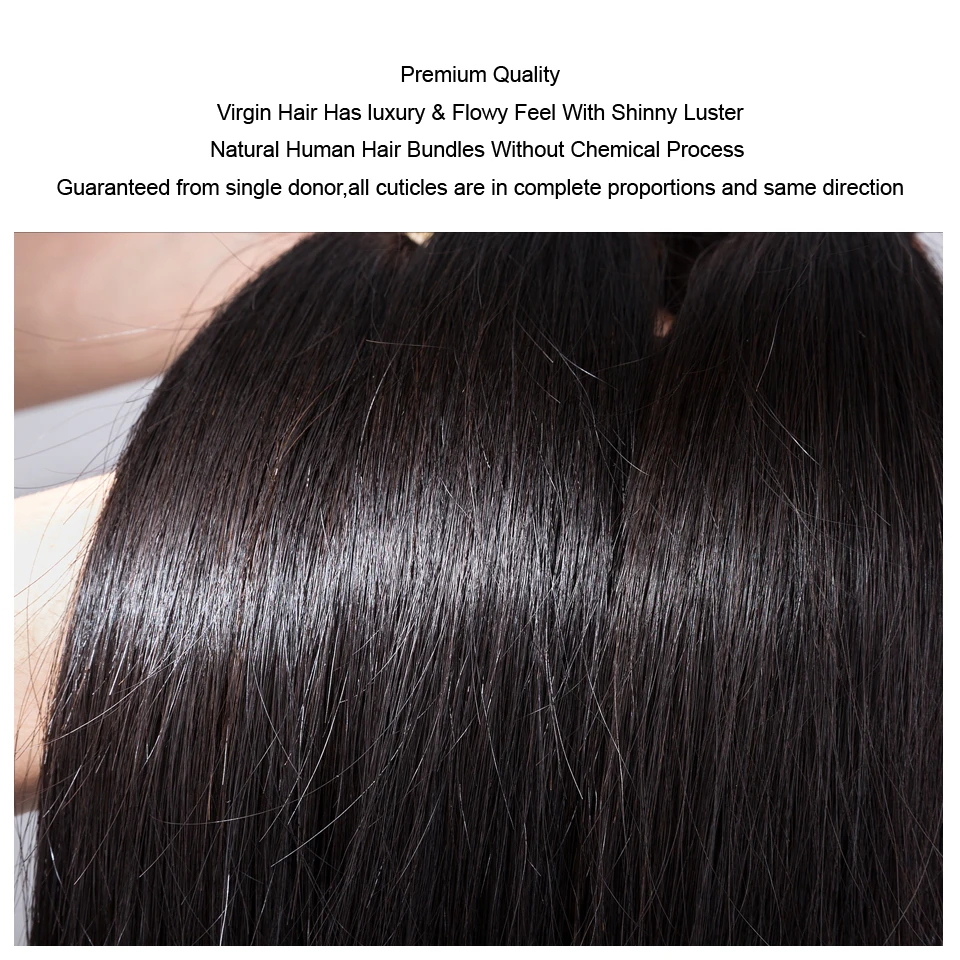 MOCHA Hair 100% Unprocessed 10A Peruvian virgin hair Straight human hair 8"-26" 4 Bundle extension natural color