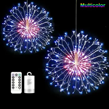 

Led Explosion Firework Light Outdoor Waterproof Remote Control Copper Wire Light Dandelion String Christmas Decoration Lantern