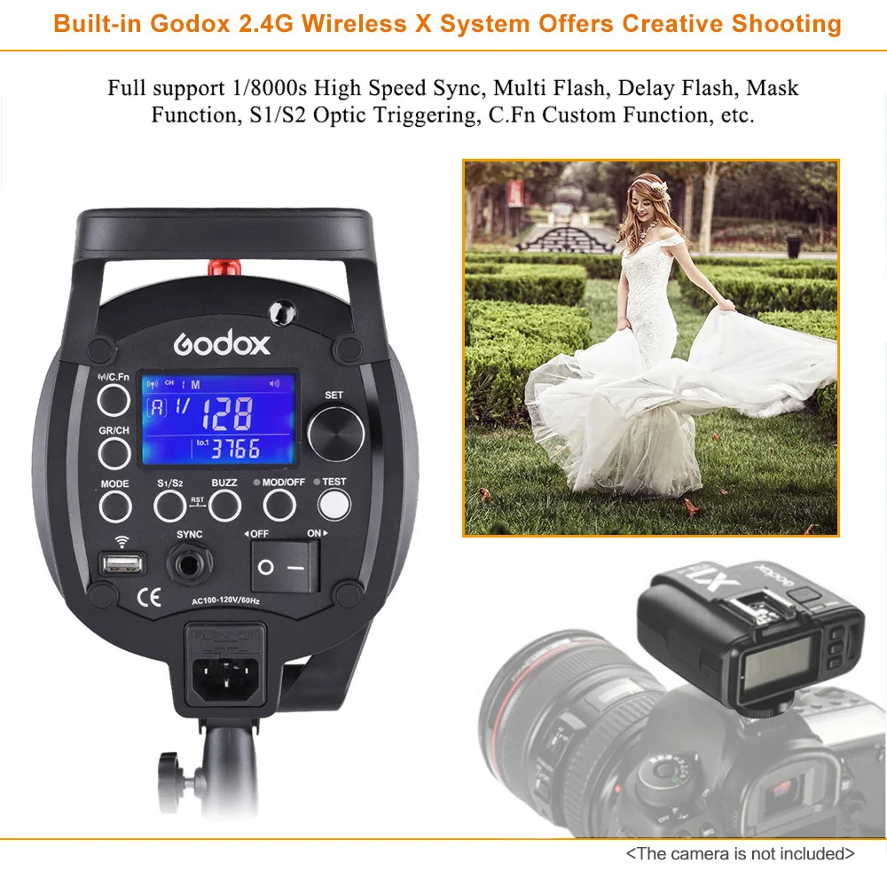 Комплект для студийной фотосъемки Godox с 2* Godox 600 Вт стробоскопическая вспышка беспроводной триггер передатчик сумка и т. д. для Canon