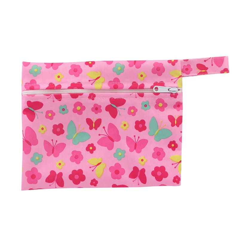 Ohbabyka Reusable Cloth Diaper Bag 18*14cm Travel Hanging Bags Waterproof Menstrual Nursing Pads Bag Mini Small WetBag 6 Colors 5