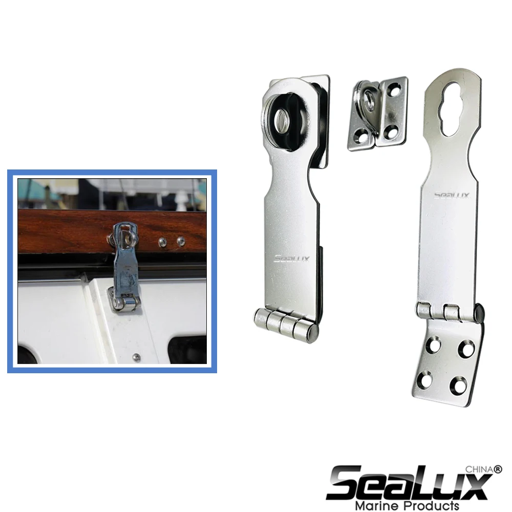 Sealux Marine-Edelstahl-Hardware, drehbare Öse, Sicherheits-Haspelriegel, feste Platte für Boot, Yacht, Marine-Zubehör – Detail 4