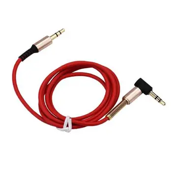 

3.5mm Jack Elbow Male to Male Stereo Headphone Car Aux o Extension Cable (Red)