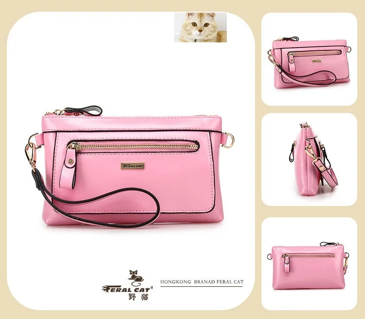FERAL CAT 2020 New Simple Ladies Design High Quality Genuine Bags Clutch Wallet Fashion Dollar Price Long Purse Card Hol34