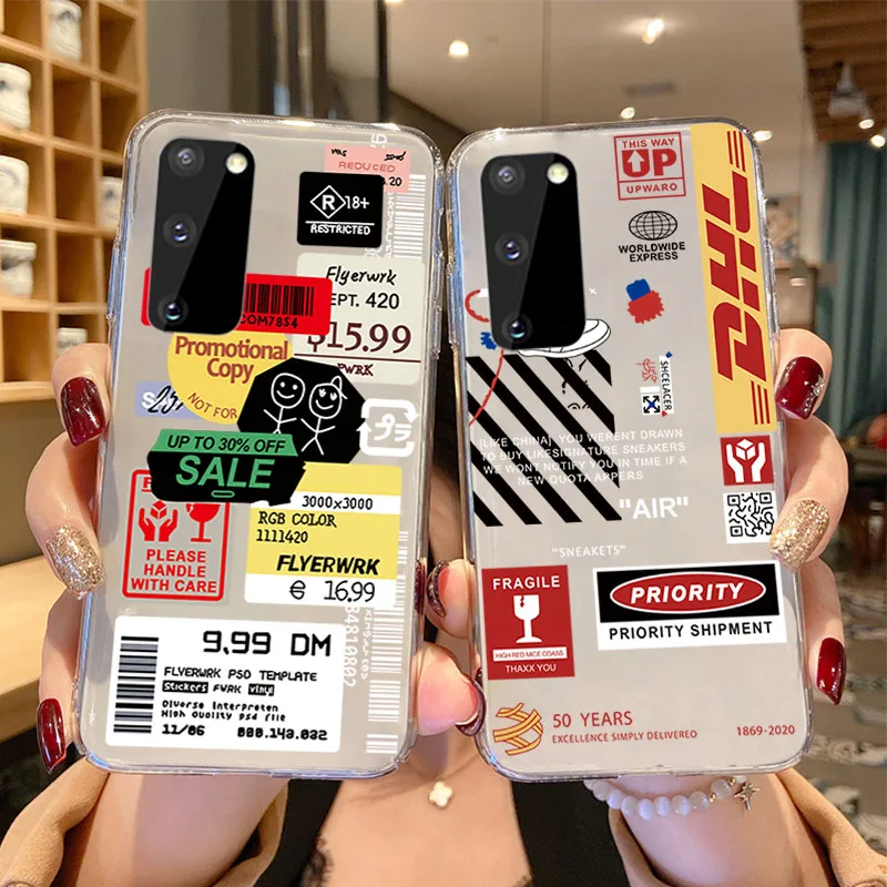 Чехол для телефона Samsung S20 Ultra S10 Lite S9 S8 Plus S7 простой Dhl Express прозрачный мягкий чехол