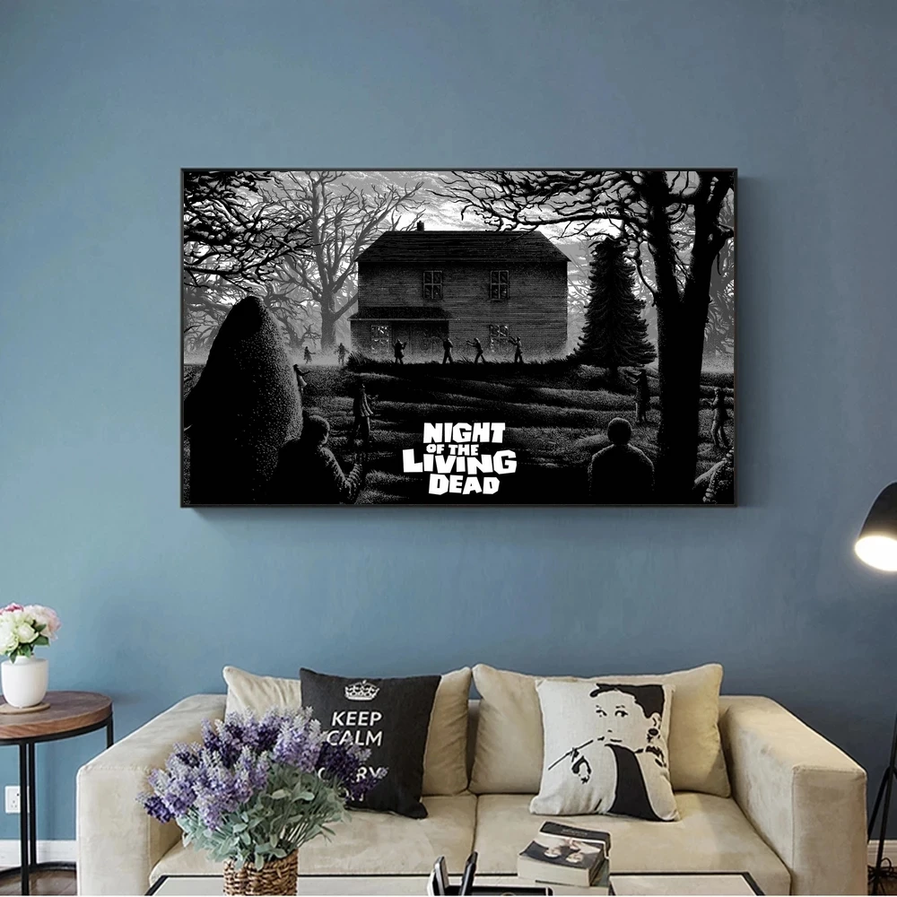 

Night of the Living Dead (1968) Poster American independent horror film Decor Art Judith O'Dea Duane Jones Gift
