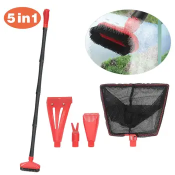 

Aquarium Fish Tank Clean Set 5-in-1 Aquarium Cleaning Kit with Long Handle Brush and Other Functional Cleaning Tools