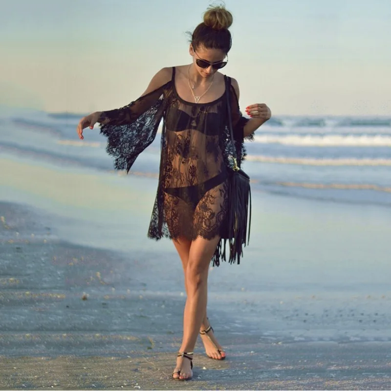 

Сексуальное пляжное Платье Saida De Praia кружевная пляжная одежда женская одежда с вырезами Сексуальная Пляжная накидка купальник Женская одежда