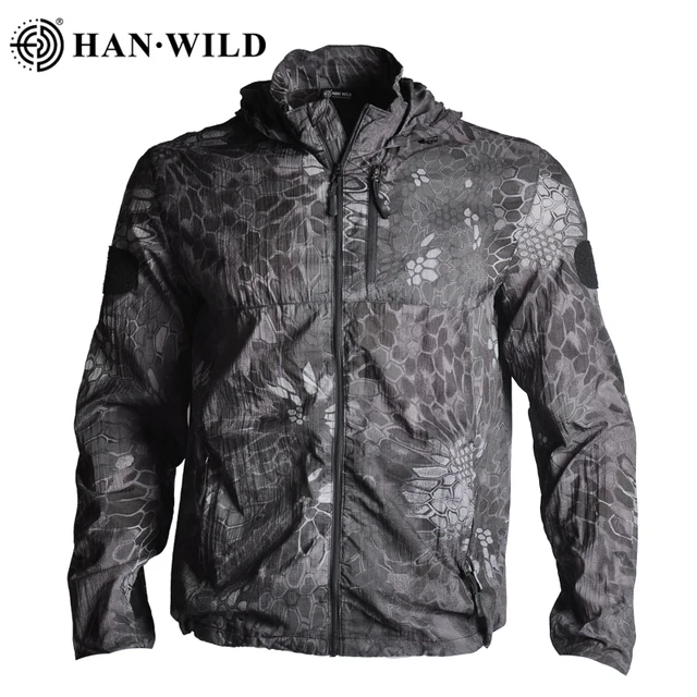 2022 FIshing Clothing Anti-UV Sun Protection Outdoor Hiking Jacket Anti-mosquito Long Sleeve Shirt Quick Dry Camouflage Hooded Black python